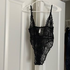 V lace lingerie bodysuit